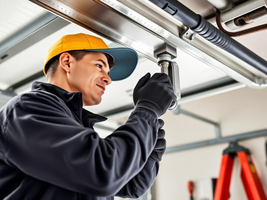 Garage door technician performing repair in Los Alamitos
